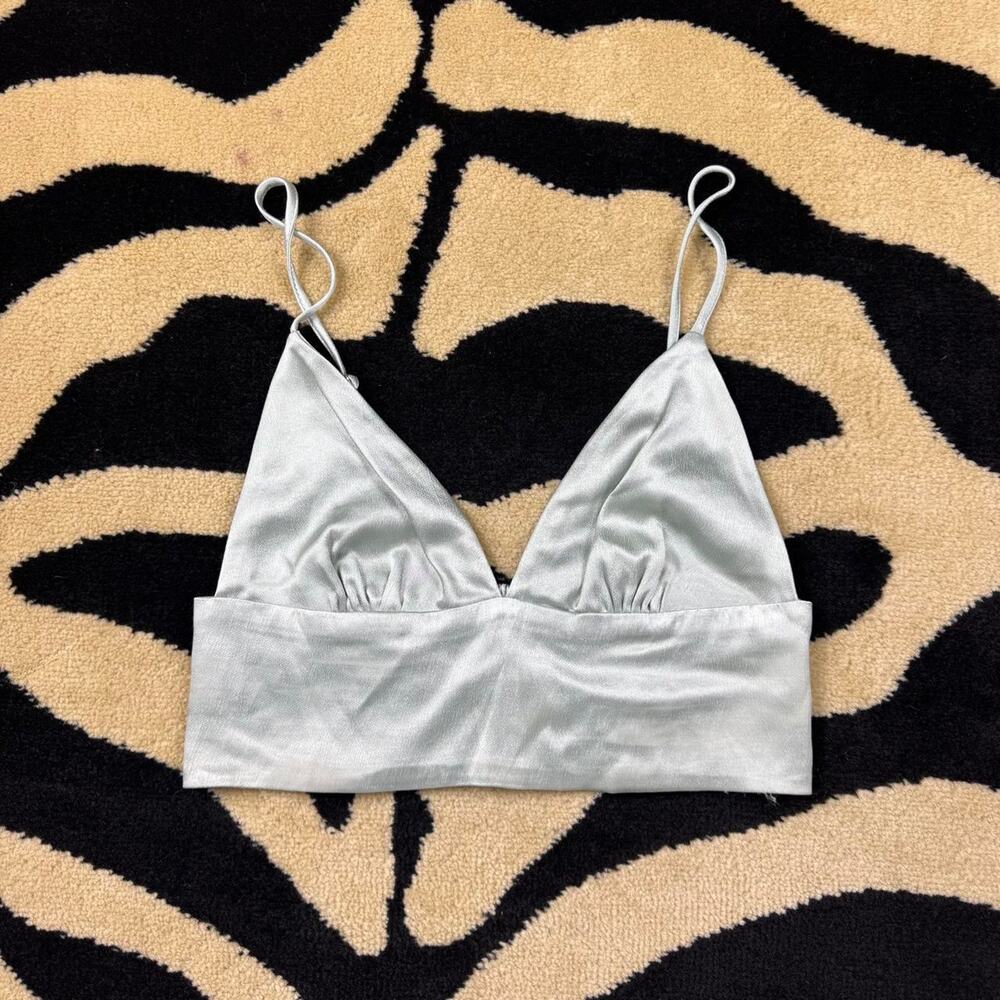 ★ Zara silver satin crop top ★
